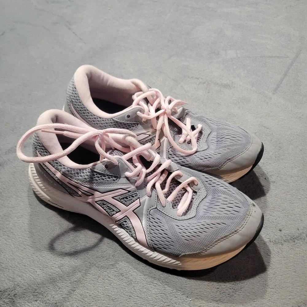 ASICS Running Shoes Womens 10 Grey Pink Gel-Contend 7 1012A911 Athletic Sneakers